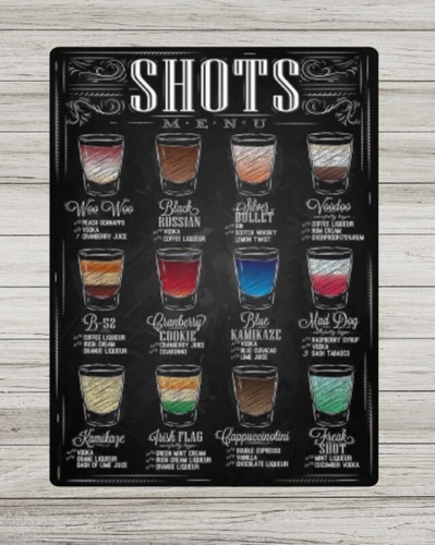 Vintage shots recipe menu - recipe,