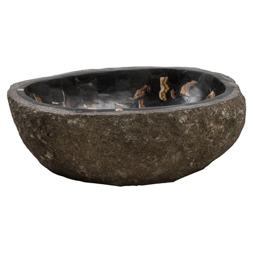 Riverstone sink with petrified
