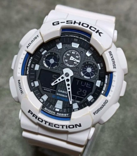 Casio shock 100b white - casio, ga-100b
