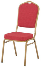 Steel Emperor Banqueting Chair Red Fabric with Gold Frame | Stacking Chair