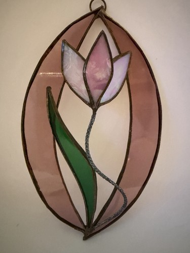 Vintage stained glass tulip - vintage,