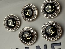 5 Black & Gold Chanel Buttons