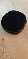 TWO Jewish Black Velvet Embroidered Kippah to fit a child.