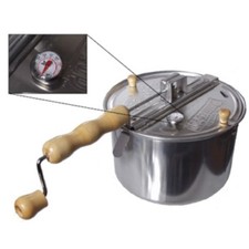 Coffee Roaster Modified Whirley-Pop Popper (6 Quart) w/ Thermometer Roast 1.5 lb