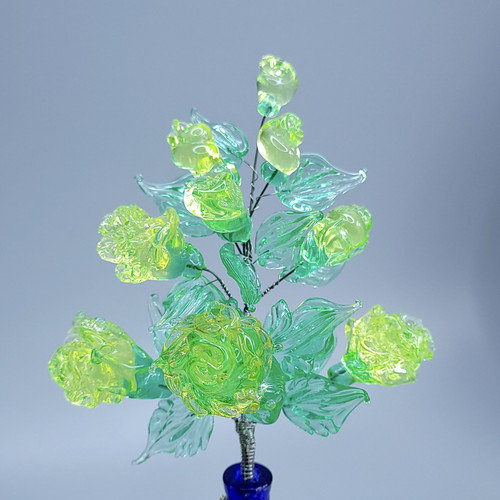 Uranium glass flower roses - uranium,