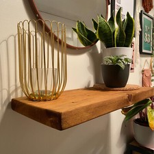 Scaffold Board Floating Rustic Shelves Industrial Wood Chic Shelf + Brackets