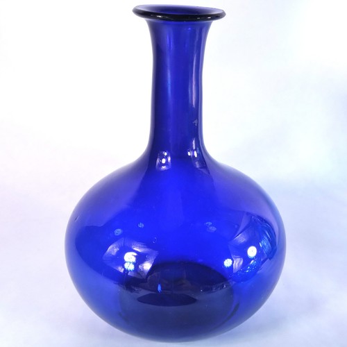Hand blown cobalt blue - blue, bottle