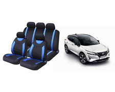 FOR Nissan Qashqai Blue / Black Car Seat Covers Protectors Washable Dog Pet
