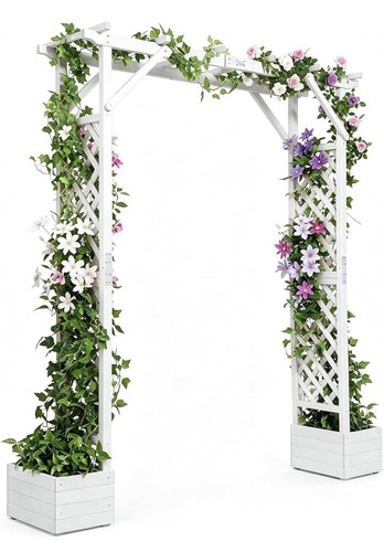 Wooden garden arbor with - wooden,