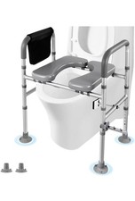 Raised Toilet Seat with Handles,Adjustable Height & Width,400lbs Weight Capacity