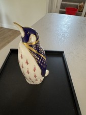 Stunning Royal Crown Derby Large Emperor Penguin Paperweight No Stopper 14cm tal