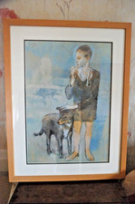 Boy with a Dog (1905) Signed