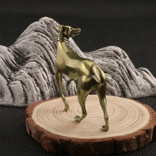 Brass greyhound dog figurine - brass,