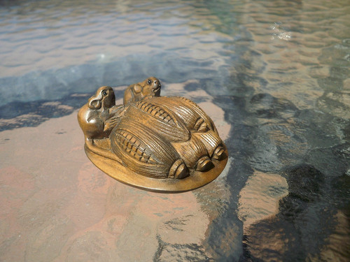 Hand carved wood netsuke - carved,