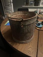 Fire Bucket Vintage Old Patina Hungarian Red Steel