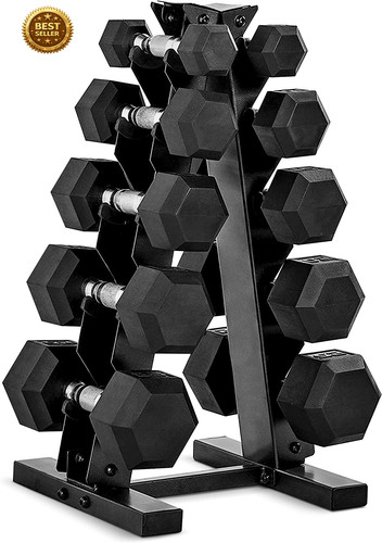 Barbell rubber coated hex - rubber,