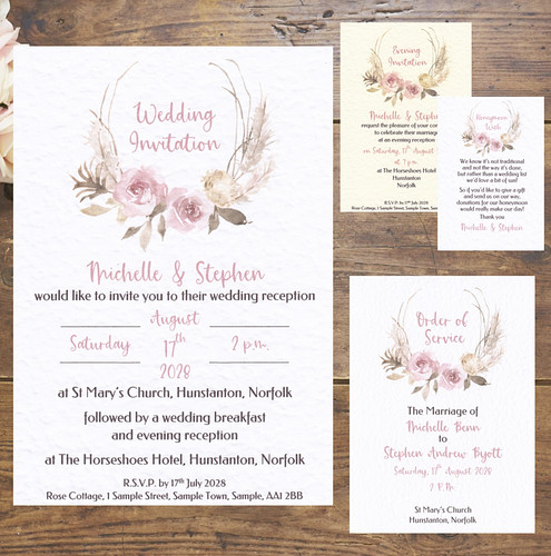 Boho wedding invitations - invitations,