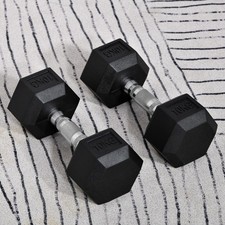 2x10kg Rubber Dumbbell Sports