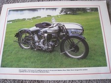JOHN VENABLES 1930 NORTON CS1 BLENHEIM PALACE 1987 ADVERT READY FRAME A4 FILE N