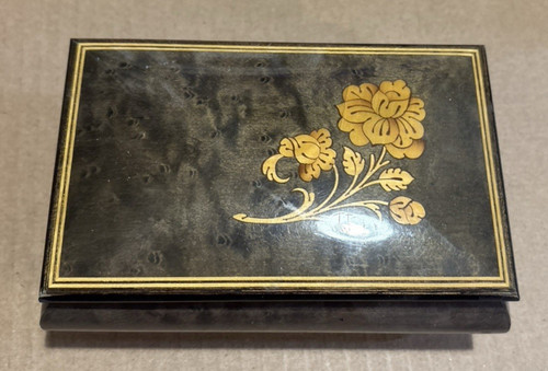 Italian inlaid wood music box - inlaid,