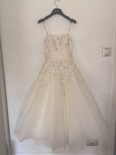Justin Alexander tea length wedding dress 8465 size UK 8 ivory