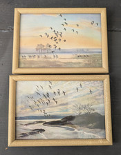 Pair vintage Peter Scott small framed prints