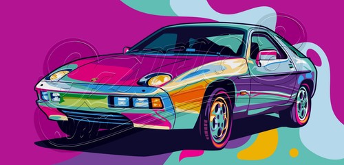 Popart porsche 928 - porsche,