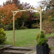Wooden Arch Pergola Garden Flat Top Archway Forest Hanbury 213 x 209 x 50cm