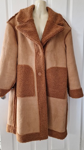 Tan beige faux shearling - , coat