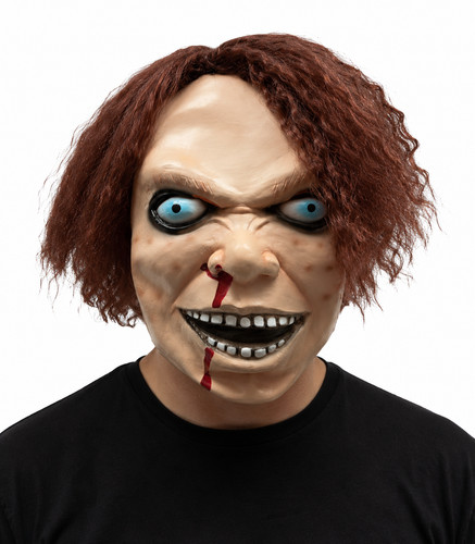 Latex chucky mask with hair - mask,