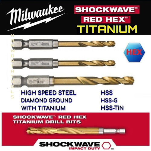 Milwaukee red hex drill bits - red,