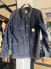 Vintage Carhartt Men’s Small Jacket Blue Denim Sherpa Lined