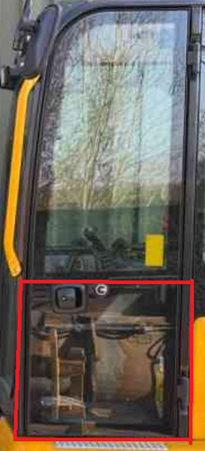 Lower cab door - glass, window