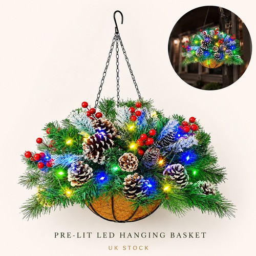 Led pre lit christmas hanging - pre-lit,