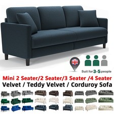 2/3 Seater Teddy Velvet Sofa with 2 Pillows Modern Couch Love Seat Settee Home