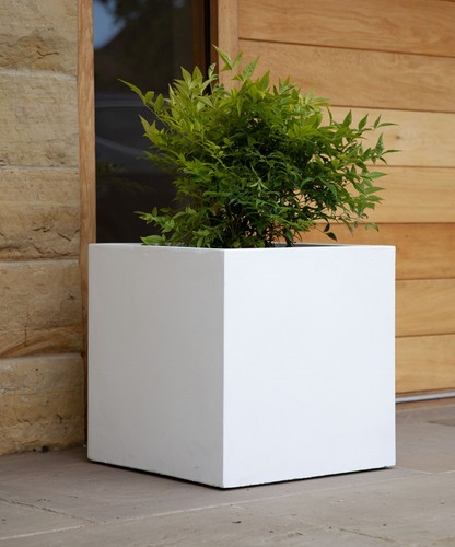 50cm white modern cube - modern,