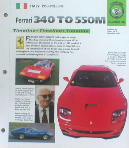 Ferrari 340 550 history - ferrari,