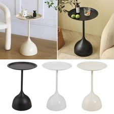 Modern Metal Round Side Table Stylish Pedestal End Table for Living Room Bedroom