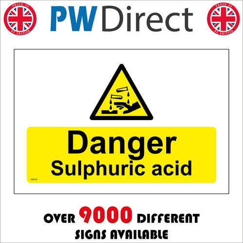 Sign danger sulphuric - danger, acid