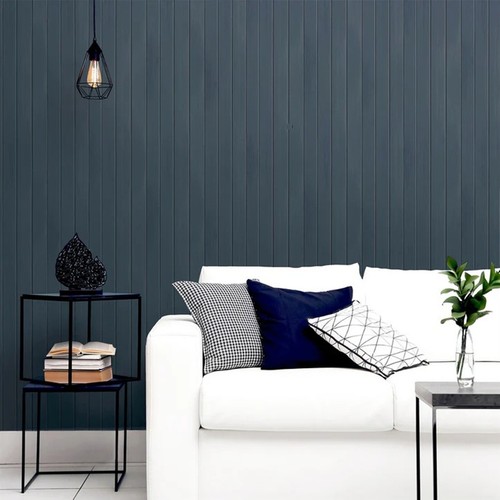 Blue panel wallpaper wooden - blue,
