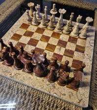 Chess Set 12" Fossil Cream &