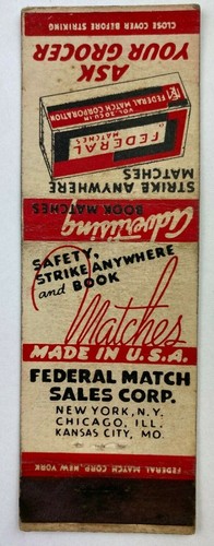 Federal matches safty - matches, strike