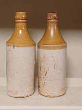 Two Old Stoneware Bottles Glasgow Pottery