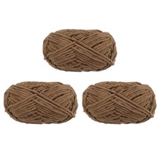 3Skeins Chenille Yarn Blanket Yarn 3x100g/10.5oz Polyester Coffee
