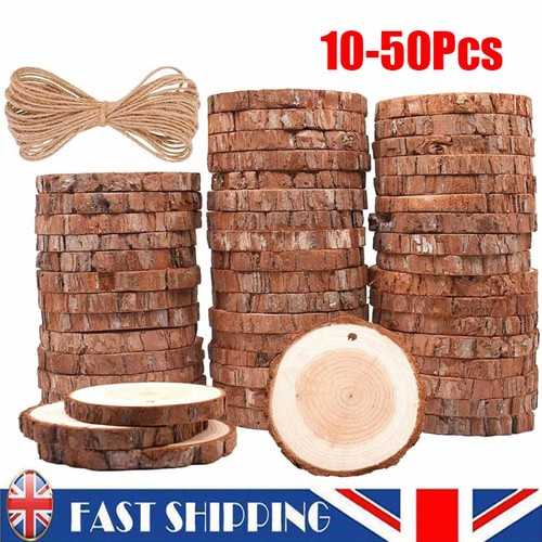 50x wood slices round discs - 10-50x,