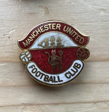 RARE OLD 1970s MANCHESTER UNITED F.C CLUB CREST BADGE Maker Coffer London 