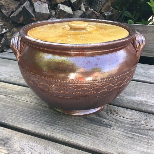 Large antique salt - salt, glazed
