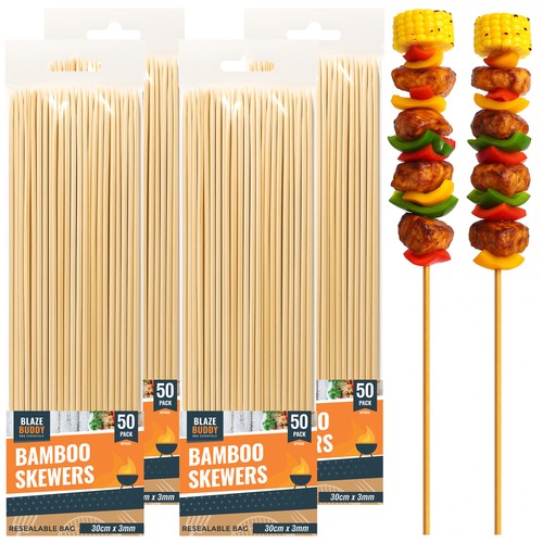 200 bamboo skewers 30cm bbq - 200,