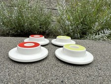 Arabia Finland Fire candle holders Red Green 2 Sets