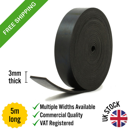 Solid rubber strip 3mm - strip, thick